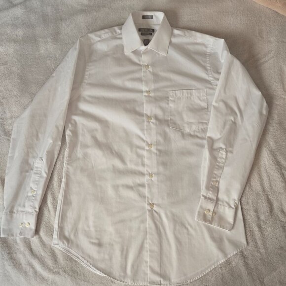 Van Heusen Long Sleeve Dress Poplin Shirt fitted white size 15 (32/33) - Picture 2 of 11